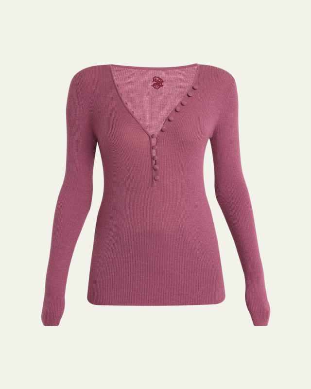 Ribbed Wool Henley